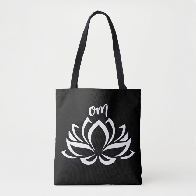 Lotus Om White Tygkasse (Framsida)