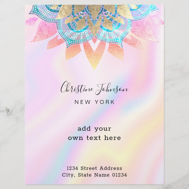 Lotus pastel färger skönhets-professionell reklamblad (Framsidan)