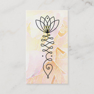 *~* Lotus Pastel Peony Healer Massage Reiki Yoga Visitkort
