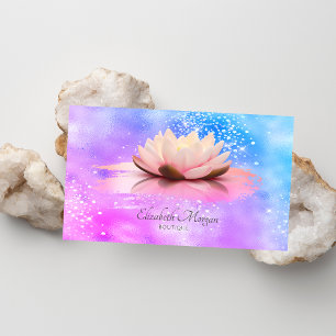 Lotus penseldrag Diamanter Holografisk Visitkort