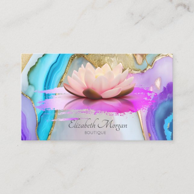 Lotus penseldrag Marmor Opal Visitkort (Framsida)