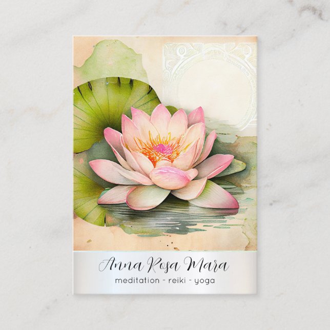 *~* Lotus PHOTO Nature Flowers QR AP67 Art Visitkort (Framsida)