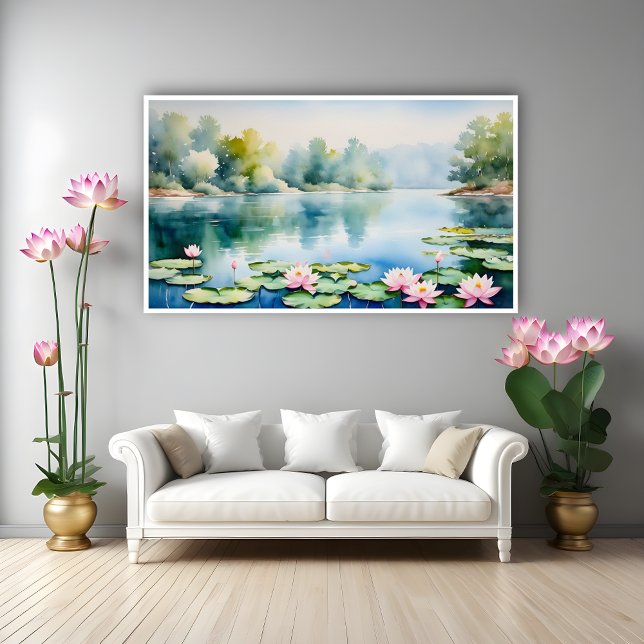 Lotus Pond Watercolor Poster (Skapare uppladdad)