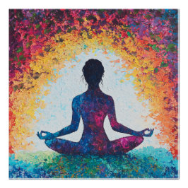 Lotus Pose Glossy Poster: Serenity in Bloom Perfect Poster
