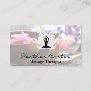 Lotus Pose-ikon Guld Marble Salter av spaolja Visitkort
