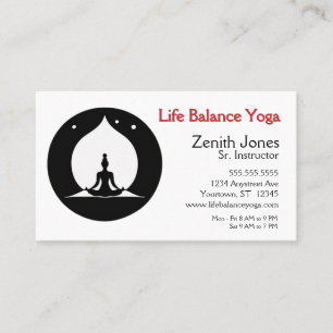 Lotus Position och Flame Yoga Instructor Visitkort