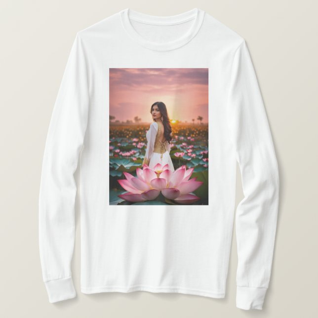Lotus Radiance: A Blossoming Ballet Rosa and Go T Shirt (Design framsida)