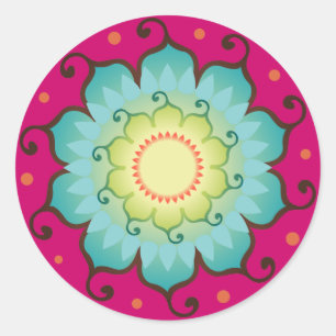 Lotus Radiant Stickers Runt Klistermärke