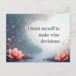 Lotus Reflection Affirmation Empower Inner Wisdom Vykort