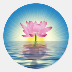 Lotus Reflection Runt Klistermärke