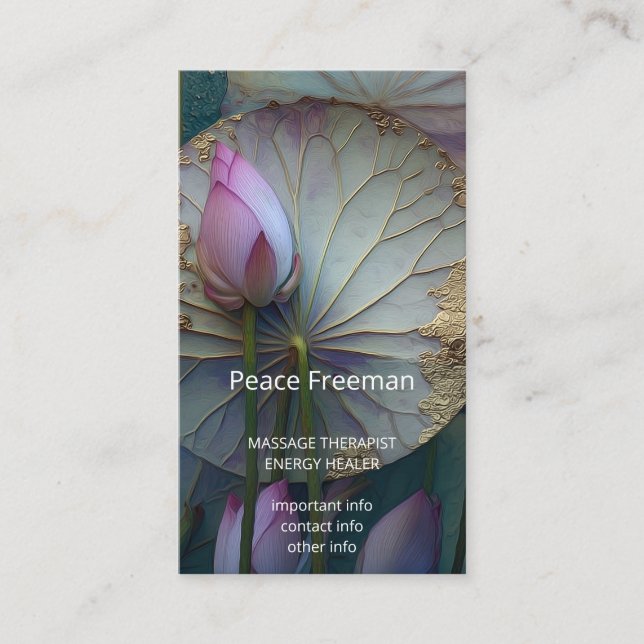 Lotus Reverie | Lotusblomsdesign Visitkort (Framsida)