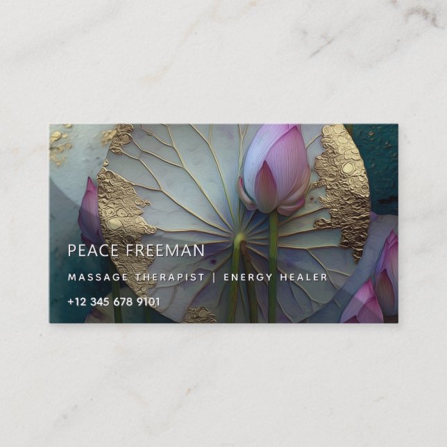 Lotus Reverie | Lotusblomsdesign Visitkort (Framsida)
