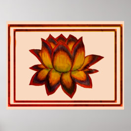 Lotus röda toner tryck, Poster (Semi-Gloss)