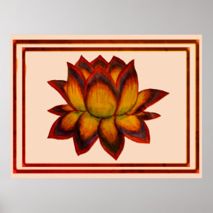 Lotus röda toner tryck, Poster (Semi-Gloss)