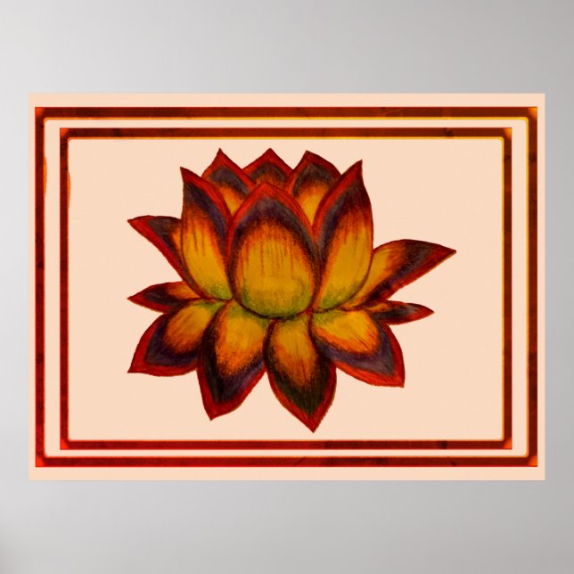 Lotus röda toner tryck, Poster (Semi-Gloss) (Framsidan)