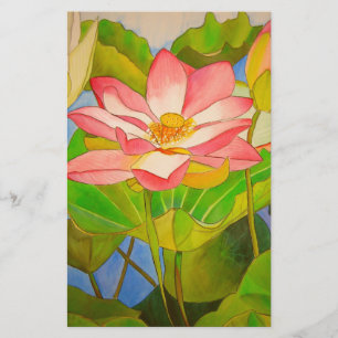 Lotus rosa vattenfärgsmålning