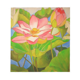 Lotus rosa vattenfärgsmålning anteckningsblock