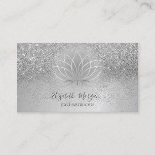 Lotus Silver Konfetti Glitter Yogainstruktör Visitkort