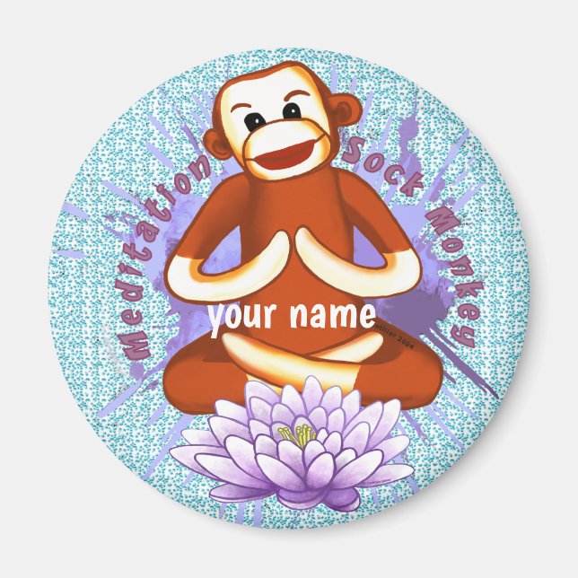 Lotus Sock monkey Magnet (Framsidan)