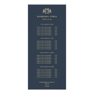 Lotus Spa Therapist Beauty Salon Pris List Reklamkort