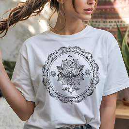 Lotus Stile Spets Design T Shirt