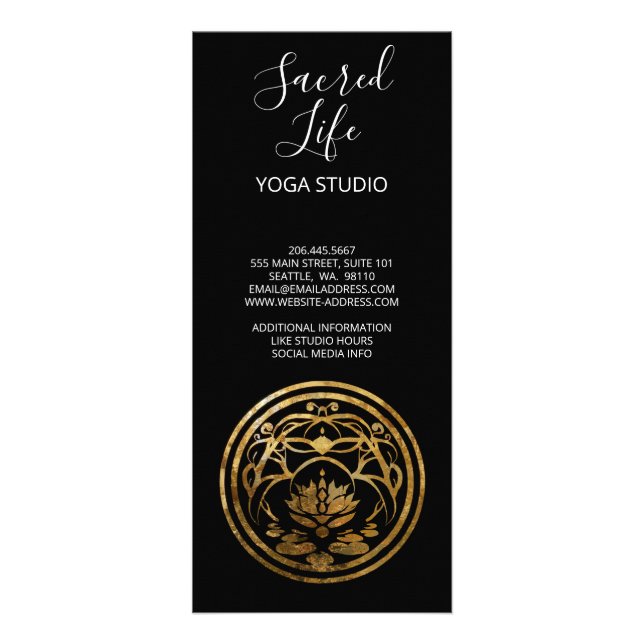 Lotus Stillhet | Gyllene Mandala-design Reklamkort (Baksidan)
