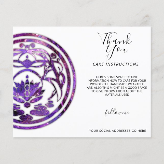 Lotus Stillhet | Lila Mandala-design Flygblad (Framsidan)