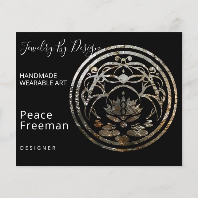 Lotus Stillhet | Silver Mandala Design Flygblad (Baksidan)