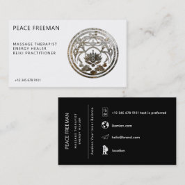 Lotus Stillhet | Silver Mandala Design Visitkort