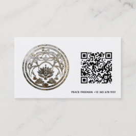 Lotus Stillhet | Silver Mandala Design Visitkort