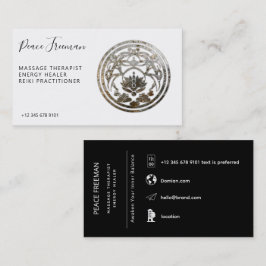 Lotus Stillhet | Silver Mandala Design Visitkort