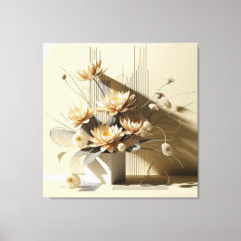 Lotus Structure in Beige Canvastryck