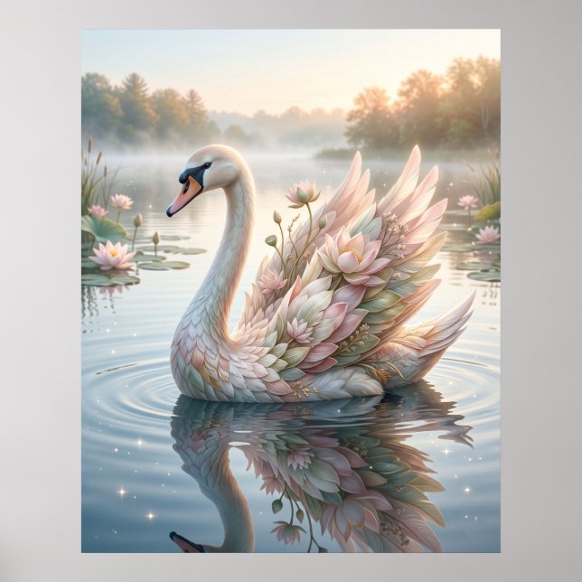 Lotus Swan Dawn Lake Poster (Framsidan)