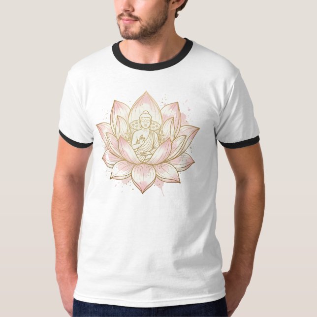 Lotus-symbol Forntida Visdom Grafisk T-Shirt (Framsida)