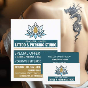 Lotus Tattoo, Tattooist och Body Piercer Visitkort
