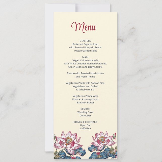 Lotus Tibetan Art Stil Bröllop Inbjudningar (Framsida)