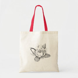 LOTUS TOTE BAG IN BLACK AND WHITE TYGKASSE