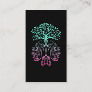Lotus Träd Life Meditate Spirituality Visitkort
