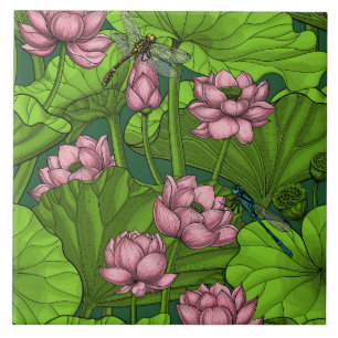 Lotus trädgård kakelplatta