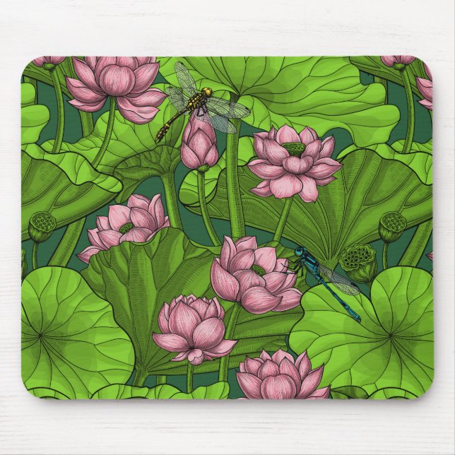 Lotus trädgård musmatta (Framsidan)