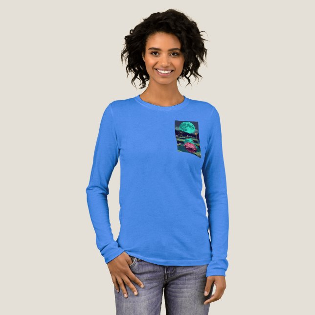 Lotus turkos månljus t shirt (Hel framsida)