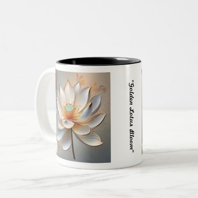 "Lotus Unfolds Inner Lugn" Två-Tonad Mugg (Framsida vänster)