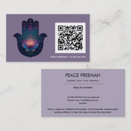 Lotus Uppvaknande | Hamsa Hand Design Visitkort