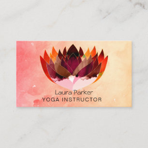 Lotus Vatten färg Yoga Lärar Holistisk Hälsa Visitkort