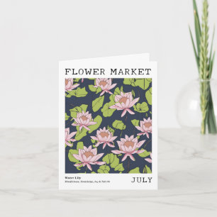Lotus Vatten Lily Birtud Flower Market, juli födel Kort