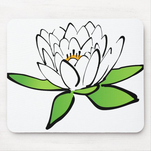 Lotus Vatten Lily Flower Bloom Blommar Musmatta (Framsidan)