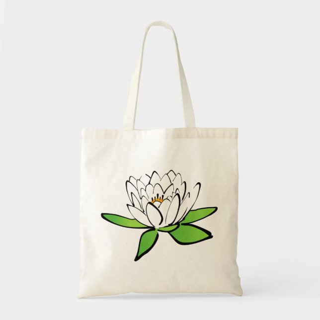 Lotus Vatten Lily Flower Bloom Blommar Tygkasse (Framsidan)