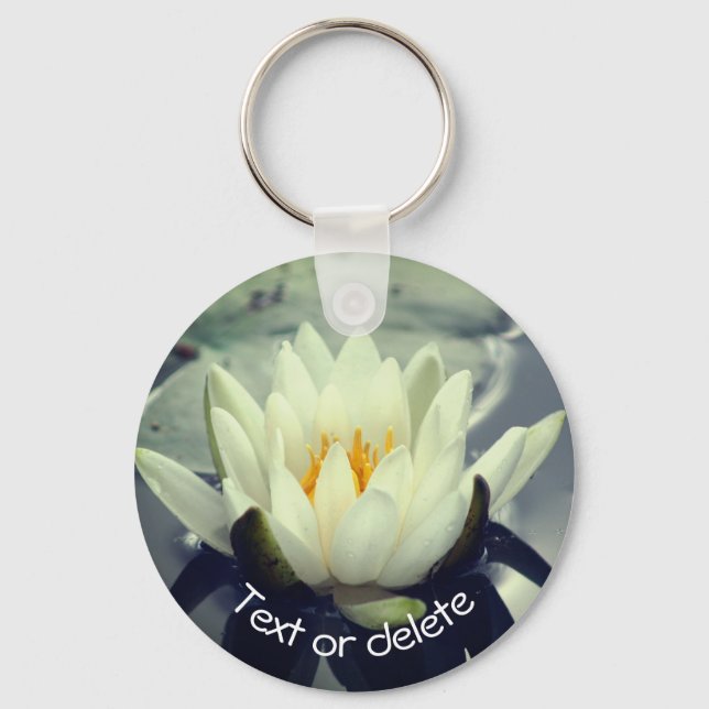 Lotus Vatten Lily Flower Personlig Nyckelring (Framsida)