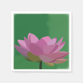 Lotus Vatten Lily Rosa Flower Blommigt Pappersservett