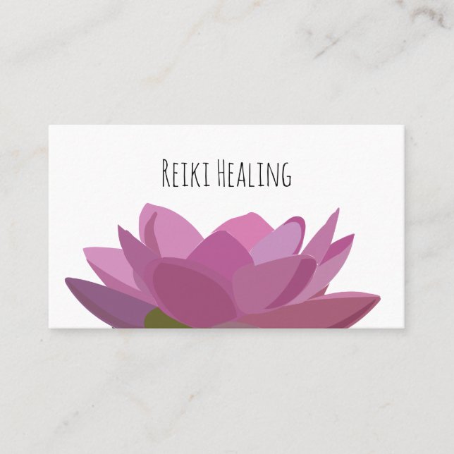 Lotus Vatten Lily Rosa Flower Reiki Healer Visitkort (Framsida)